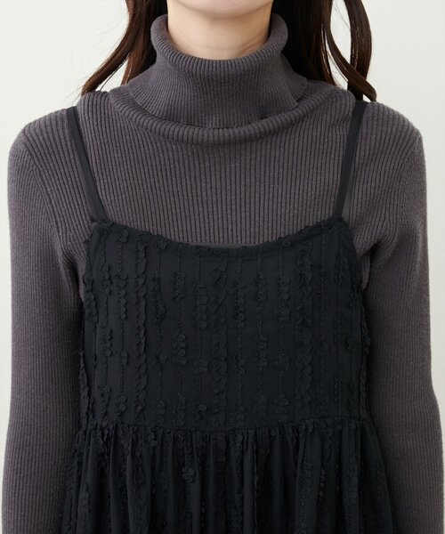 natural couture(ナチュラルクチュール)の「【WEB限定】シアージャガードキャミワンピース(ワンピース・レディース・ブラック/オフホワイト・FREE)」の18枚目の写真
