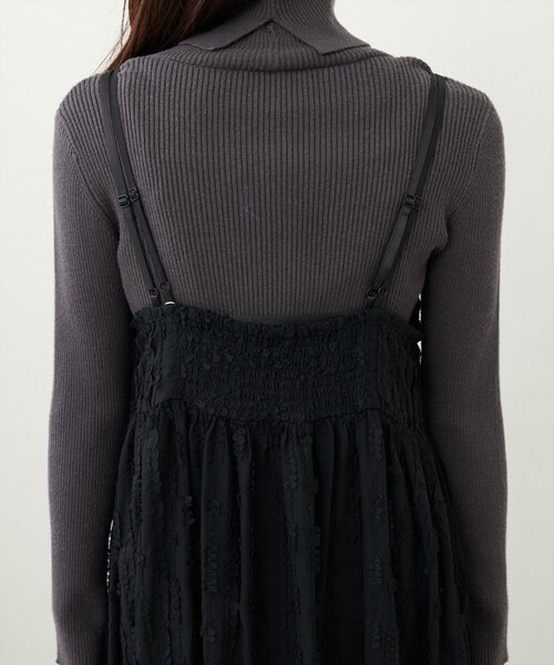 natural couture(ナチュラルクチュール)の「【WEB限定】シアージャガードキャミワンピース(ワンピース・レディース・ブラック/オフホワイト・FREE)」の19枚目の写真