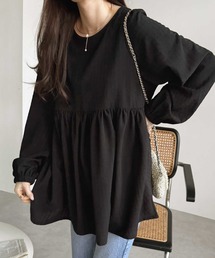 GeeRA | 前後2WAYリボンペプラムジャガードチュニックブラウス(シャツ/ブラウス)