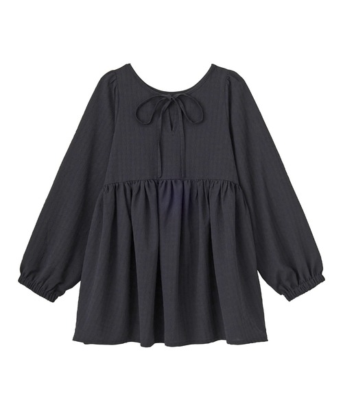 GeeRA（ジーラ）の「春のおでかけに♪前後2WAYリボンペプラムジャガードチュニックブラウス（シャツ/ブラウス・レディース・ブラック/ベージュ/オフホワイト/ブルー・LARGE/X-LARGE/MEDIUM）」の20枚目の写真