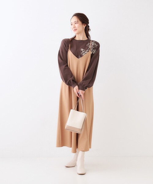 DRESKIP(ドレスキップ)の「【S-LL】大人のエレガントな着こなしに ラメ刺繍ニット(ニット/セーター・レディース・グレー/ダークブラウン/ライトブルー/ブラック・01/04/03/02)」の15枚目の写真