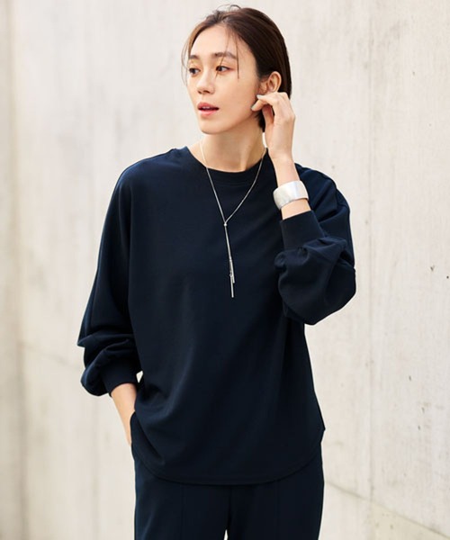 Elura(エルーラ)の「サマ見え2WAYトップス/249509(Tシャツ/カットソー・レディース・ブラック/オフホワイト/ネイビー・MEDIUM/LARGE)」の3枚目の写真