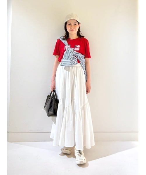 allureville（アルアバイル）の「◇バイヤス切替ギャザースカート（スカート・レディース・ブラック/ホワイト・2/1）」の3枚目の写真