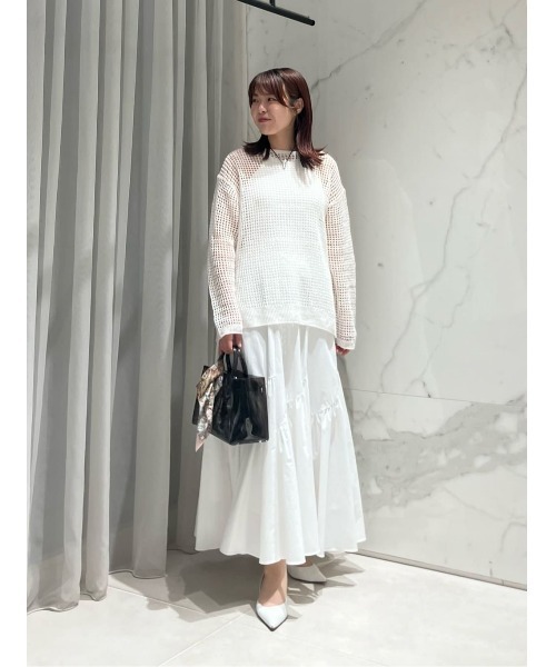 allureville（アルアバイル）の「◇バイヤス切替ギャザースカート（スカート・レディース・ブラック/ホワイト・2/1）」の4枚目の写真