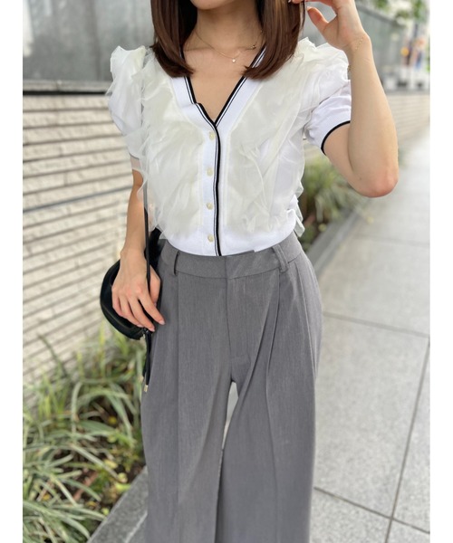 スナイデル　チュールフリルニットプルオーバー SNIDEL｜Sustainableチュールフリルニットプルオーバー | Rakuten