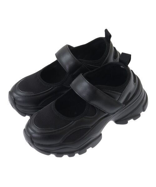 Green Parks(グリーンパークス)の「RUPIS. 厚底ベルトスニーカー(スニーカー・レディース・ブラック/アイボリー/シルバー・M/L/S/XL)」の18枚目の写真