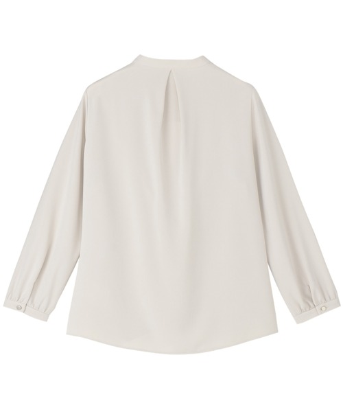TOKYO SHIRTS（トウキョウシャツ）の「シルキーサテン バンドタックブラウス 長袖 レディース（シャツ/ブラウス・レディース・ホワイト/ベージュ・L/M）」の9枚目の写真