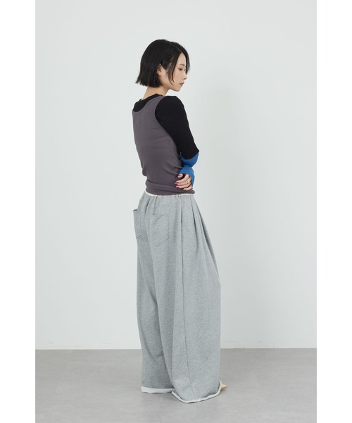 Limue(リミュ)の「スエットワイドパンツ(スウェットパンツ・レディース・ブラック/グレー・FREE)」の7枚目の写真