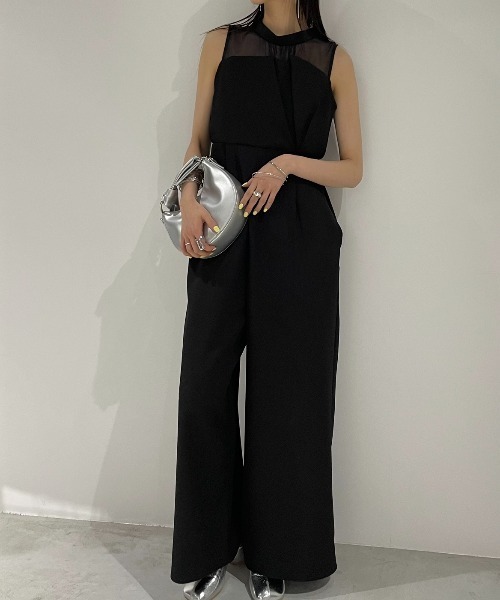 AIC.（エーアイシー）の「オーガンジー切り替えオールインワン（つなぎ/オールインワン・レディース・ブラック・FREE）」の14枚目の写真