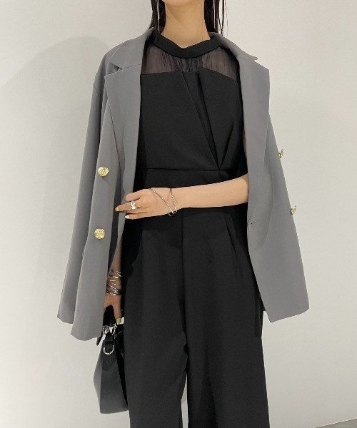 AIC.（エーアイシー）の「オーガンジー切り替えオールインワン（つなぎ/オールインワン・レディース・ブラック・FREE）」の16枚目の写真