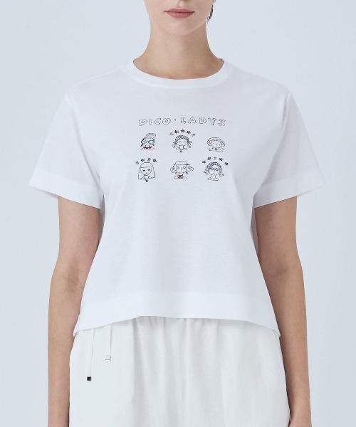 未使用品　スタジオ　ピッコーネ　42 長袖カットソー スタジオピッコーネ】 刺繍 コットン プルオーバー Tシャツ
