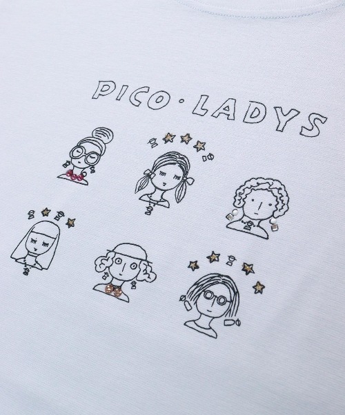 STUDIO PICONE(スタジオピッコーネ)の「"PICO LADYS"イラストTシャツ(Tシャツ/カットソー・レディース・ブラック/ライトブルー/ホワイト・M/L/LL)」の9枚目の写真