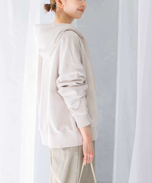URBAN RESEARCH ROSSO WOMEN（アーバンリサーチ　ロッソ）の「『WEB限定』オーバーZIPパーカー（パーカー・レディース・ベージュ系その他/ピンクベージュ/グレー/チャコールグレー・FREE）」の8枚目の写真