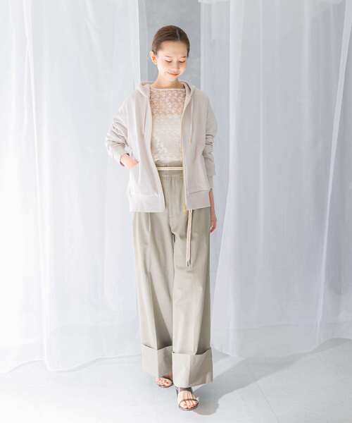 URBAN RESEARCH ROSSO WOMEN（アーバンリサーチ　ロッソ）の「『WEB限定』オーバーZIPパーカー（パーカー・レディース・ベージュ系その他/ピンクベージュ/グレー/チャコールグレー・FREE）」の10枚目の写真