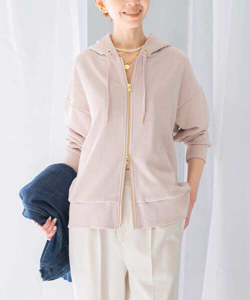 URBAN RESEARCH ROSSO WOMEN（アーバンリサーチ　ロッソ）の「『WEB限定』オーバーZIPパーカー（パーカー・レディース・ベージュ系その他/ピンクベージュ/グレー/チャコールグレー・FREE）」の13枚目の写真