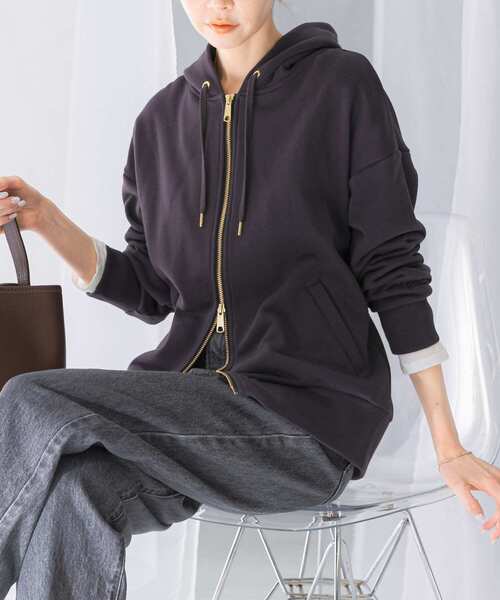 URBAN RESEARCH ROSSO WOMEN（アーバンリサーチ　ロッソ）の「『WEB限定』オーバーZIPパーカー（パーカー・レディース・ベージュ系その他/ピンクベージュ/グレー/チャコールグレー・FREE）」の21枚目の写真