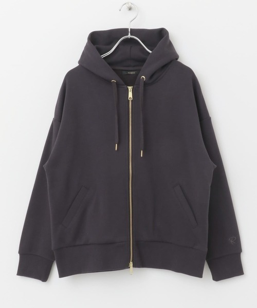 URBAN RESEARCH 黒 フルジップパーカー BREATH ブレス OLD ENGLISH HOODIE 2321177201754 フーディー