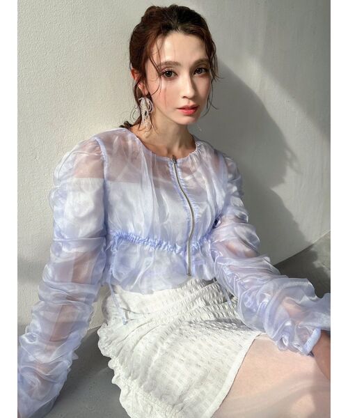 セール】ギャザークロップドシアーブルゾン（ブルゾン）｜RESEXXY