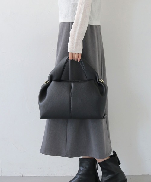 CLEIO（クレイオ）の「【CLEIO】マシュマロタックバッグ MARSHMALLOW TUCK BAG/737-13661（ショルダーバッグ・レディース・ブラック/グレイッシュベージュ/ライトブラウン・FREE）」の8枚目の写真