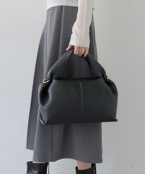 CLEIO（クレイオ）の「【CLEIO】マシュマロタックバッグ MARSHMALLOW TUCK BAG/737-13661（ショルダーバッグ・レディース・ブラック/グレイッシュベージュ/ライトブラウン・FREE）」の9枚目の写真