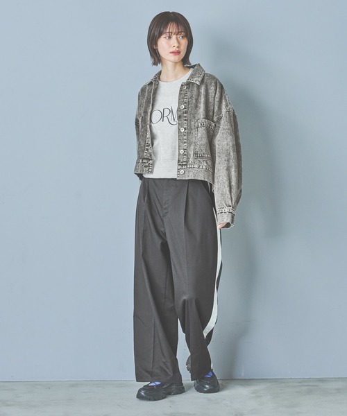 LAKOLE（ラコレ）の「刺繍ロゴ裏毛プルオーバー / 293748（スウェット・レディース・ライトグリーン/オートミール/ネイビー・FREE）」の4枚目の写真