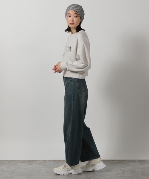 LAKOLE（ラコレ）の「刺繍ロゴ裏毛プルオーバー / 293748（スウェット・レディース・ライトグリーン/オートミール/ネイビー・FREE）」の14枚目の写真