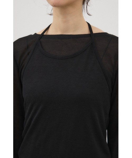 crie conforto(クリーコンフォルト)の「シアーホルターセットトップス 2枚セット / ロンT / 長袖(Tシャツ/カットソー・レディース・ホワイト/ブラック/ミント・FREE)」の10枚目の写真