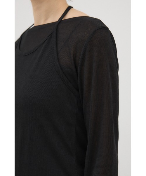 crie conforto(クリーコンフォルト)の「シアーホルターセットトップス 2枚セット / ロンT / 長袖(Tシャツ/カットソー・レディース・ホワイト/ブラック/ミント・FREE)」の12枚目の写真