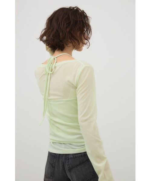 crie conforto(クリーコンフォルト)の「シアーホルターセットトップス 2枚セット / ロンT / 長袖(Tシャツ/カットソー・レディース・ホワイト/ブラック/ミント・FREE)」の17枚目の写真