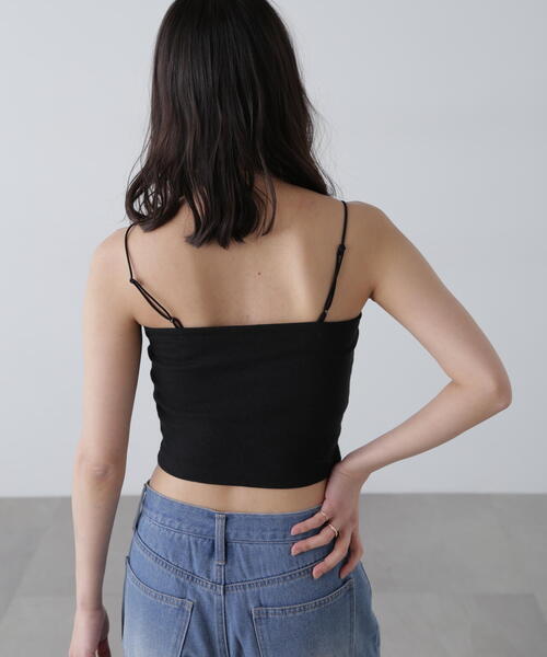 FREE'S MART（フリーズマート）の「◆カップ付きショート丈キャミソール(カップ取り外し可)（キャミソール・レディース・グレー/ホワイト/ブラック・FREE）」の6枚目の写真