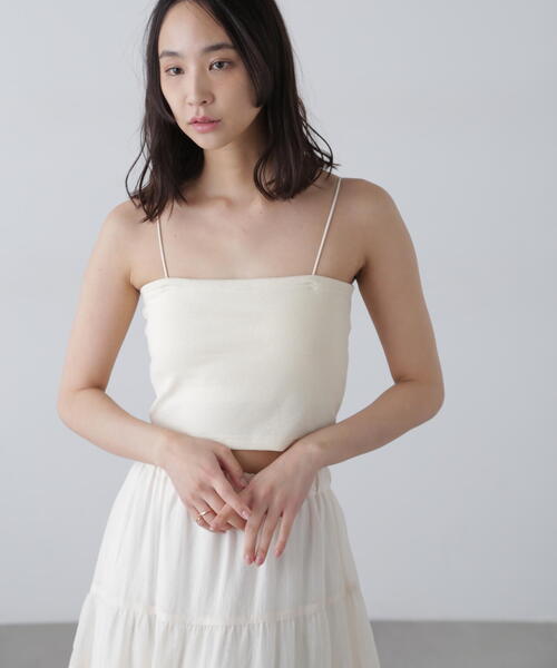 ◇カップ付きショート丈キャミソール(カップ取り外し可
