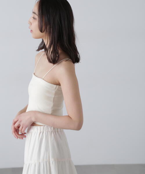 FREE'S MART（フリーズマート）の「◆カップ付きショート丈キャミソール(カップ取り外し可)（キャミソール・レディース・グレー/ホワイト/ブラック・FREE）」の16枚目の写真