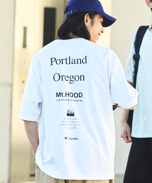 FREAK'S STORE(フリークスストア)の「限定展開 Columbia×FREAK'S STORE/コロンビア 別注 インペリアルパーク ワードグラフィック バックプリント クルーネックTシャツ(Tシャツ/カットソー・メンズ・ブラック/ベージュ/ホワイト/チャコールグレー/アッシュグレー/ホワイト系その他/ブラック系その他/グレー系その他/ベージュ系その他/スミクロ/オフホワイト・SMALL/MEDIUM/LARGE/X-LARGE)」の2枚目の写真