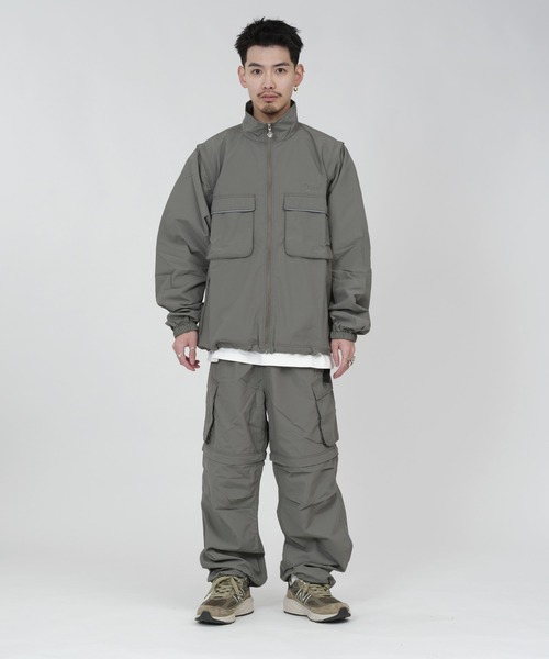 KEBOZ（ケボズ）の「SUPPLEX CONVERTIBLE JACKET 25SS（ナイロンジャケット・メンズ・ブラック/グレー/オフホワイト・M/L/XL）」の4枚目の写真