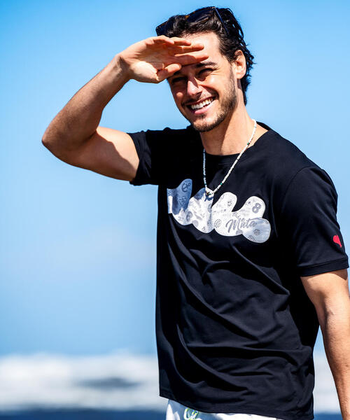 muta marine（ムータ・マリン）の「muta MARINE/ムータ マリン/別注フロッキーWAVE TEE（Tシャツ/カットソー・メンズ・ホワイト/ブラック・6/8/5/7）」の17枚目の写真