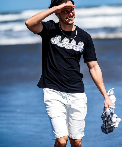 muta marine（ムータ・マリン）の「muta MARINE/ムータ マリン/別注フロッキーWAVE TEE（Tシャツ/カットソー・メンズ・ホワイト/ブラック・6/8/5/7）」の20枚目の写真
