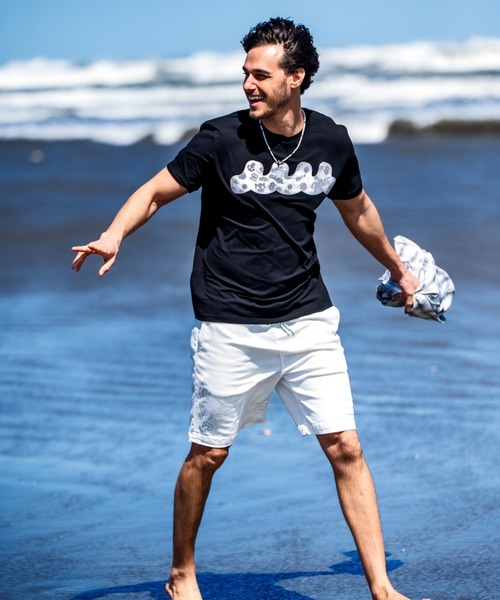 muta marine（ムータ・マリン）の「muta MARINE/ムータ マリン/別注フロッキーWAVE TEE（Tシャツ/カットソー・メンズ・ホワイト/ブラック・6/8/5/7）」の3枚目の写真