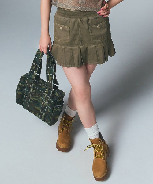WAIST RIB PLEATED MINI SKIRT（スカート）｜X-girl（エックス