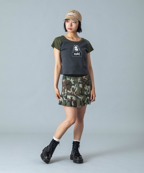 スカート X-girl WAIST RIB PLEATED MINI SKIRT WAIST RIB PLEATED MINI SKIRT（スカート）｜X-girl（エックス