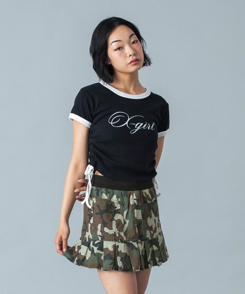 新品　X-girl WAIST RIB MINI SKIRT エックスガール WAIST RIB PLEATED MINI SKIRT（スカート）｜X-girl（エックス