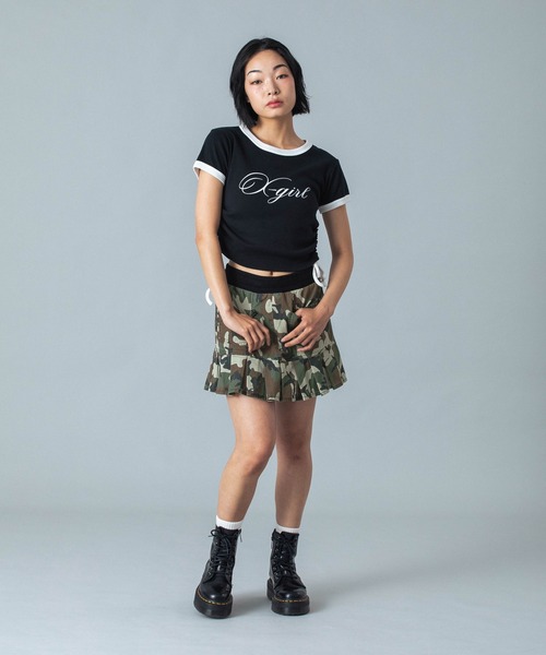 スカート X-girl WAIST RIB PLEATED MINI SKIRT WAIST RIB PLEATED MINI SKIRT（スカート）｜X-girl（エックス