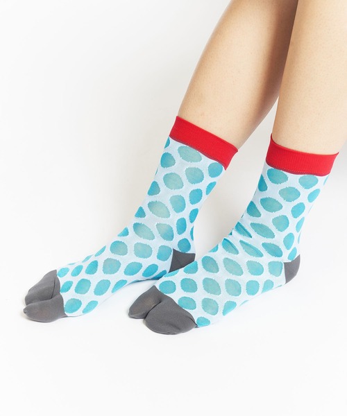 gomme（ゴム）の「ドット足袋ソックス（ソックス/靴下・レディース・グレー/ブラック/ホワイト/レッド・FREE）」の2枚目の写真