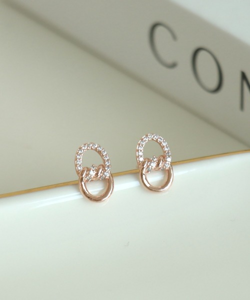 Three Four Time（ｽﾘｰﾌｫｰﾀｲﾑ）の「ビジュノットピアス（ピアス（両耳用）・レディース・ゴールド/ピンクゴールド/シルバー・FREE）」の6枚目の写真