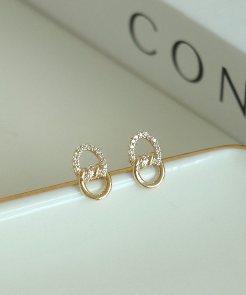 Three Four Time（ｽﾘｰﾌｫｰﾀｲﾑ）の「ビジュノットピアス（ピアス（両耳用）・レディース・ゴールド/ピンクゴールド/シルバー・FREE）」の5枚目の写真