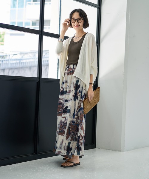 STYLE DELI（スタイルデリ）の「アート柄フレアワイドパンツ（その他パンツ・レディース・ブルー/カーキ・MEDIUM/SMALL）」の14枚目の写真