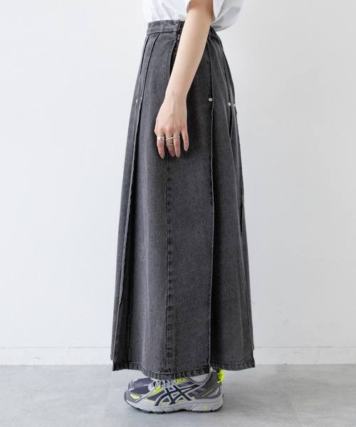 RAGEBLUE(レイジブルー)の「スタッズデザイン/プリーツデニムスカート(デニムスカート・レディース・ブラック/ブルー・FREE)」の20枚目の写真