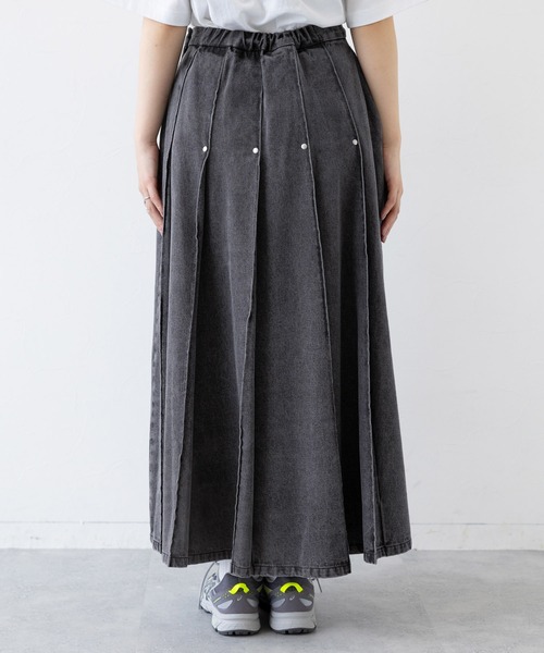 RAGEBLUE(レイジブルー)の「スタッズデザイン/プリーツデニムスカート(デニムスカート・レディース・ブラック/ブルー・FREE)」の21枚目の写真