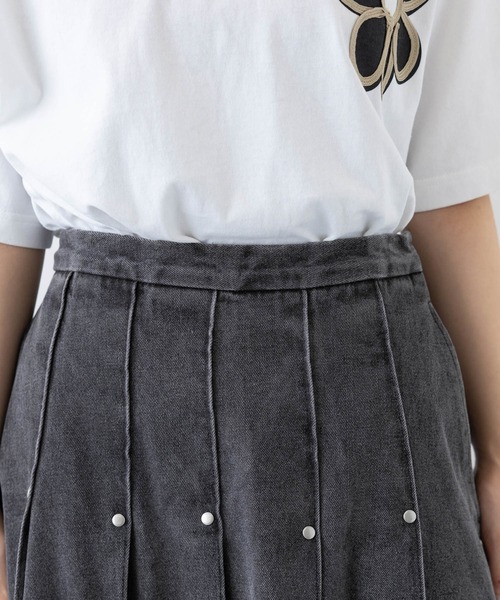 RAGEBLUE(レイジブルー)の「スタッズデザイン/プリーツデニムスカート(デニムスカート・レディース・ブラック/ブルー・FREE)」の22枚目の写真