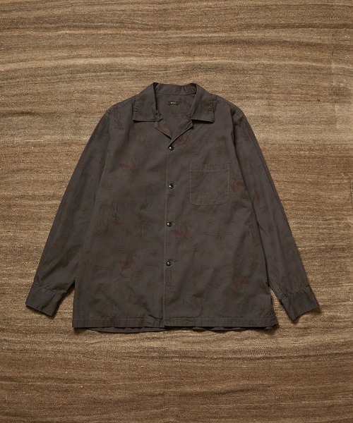 ADAM ET ROPE'(アダムエロペ)の「【WILD LIFE TAILOR】ダークカラー ロングスリーブ アロハシャツ(シャツ/ブラウス・メンズ・ブラック系その他/ブラック系その他3/ブラック系その他2・L/M)」の1枚目の写真