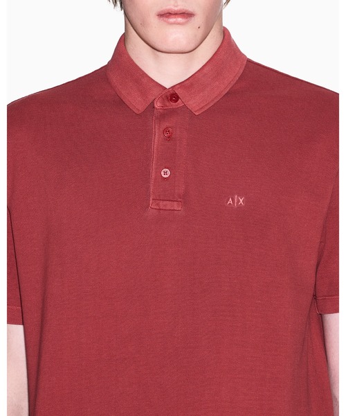 EMPORIO ARMANI ニットポロ レッド 48 襟付き カジュアル EMPORIO ARMANI ニットポロ レッド 48 襟付き カジュアル セール】【A